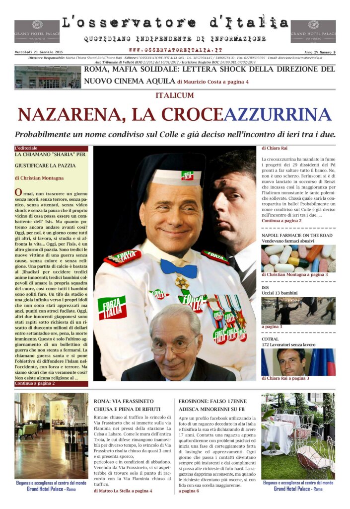 L'osservatore d'Italia edizione del 21 Gennaio 2015